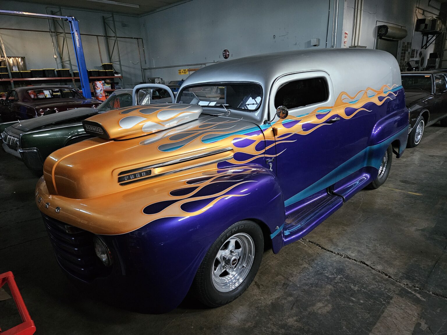 1948 Ford panel choptop with flame paint